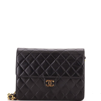 Chanel Vintage Clutch with Chain Quilted Leather Small