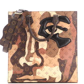 Louis Vuitton x Kid Super Sac Plat NV Limited Edition Patchwork Printed Camouflage Monogram Canvas