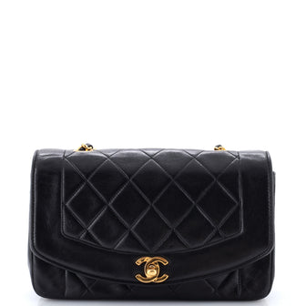 Chanel Vintage Diana Flap Bag Quilted Lambskin Small