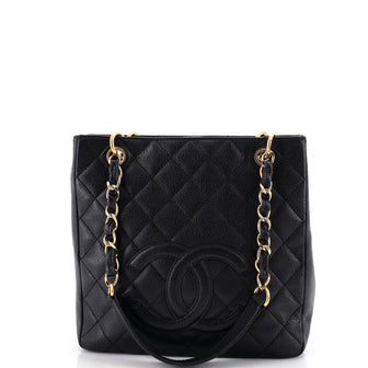 Chanel Petite Shopping Tote Quilted Caviar