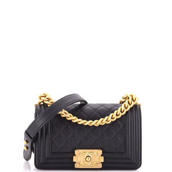 Chanel Boy Flap Bag Quilted Caviar Small