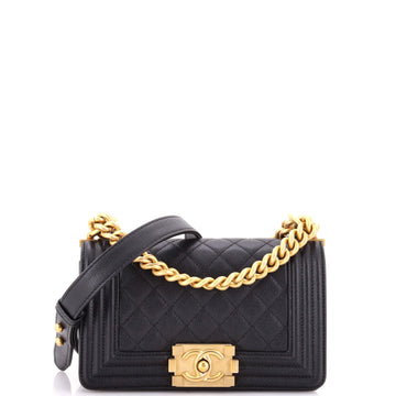 Chanel Boy Flap Bag Quilted Caviar Small