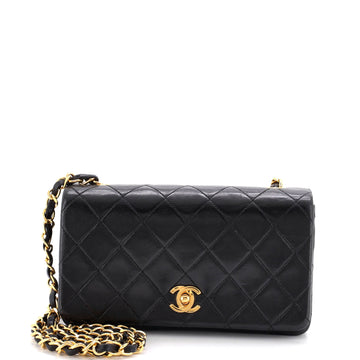 Chanel Vintage Full Flap Bag Quilted Lambskin Mini