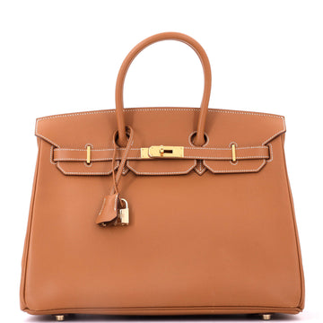 Hermes Birkin Handbag Gold Epsom with Gold Hardware 35