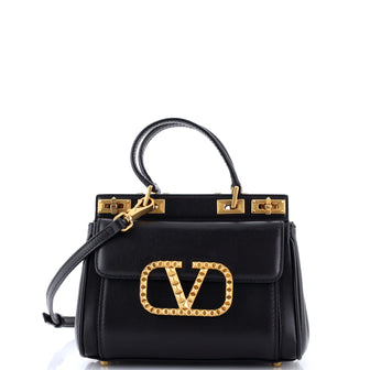 Valentino Garavani Rockstud Alcove Double Handle Bag Leather Small