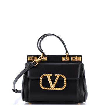 Valentino Garavani Rockstud Alcove Double Handle Bag Leather Small