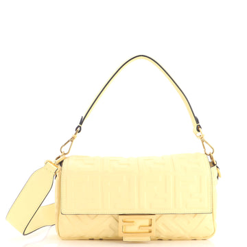 Fendi Baguette NM Bag Zucca Embossed Leather Medium