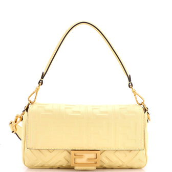 Fendi Baguette NM Bag Zucca Embossed Leather Medium
