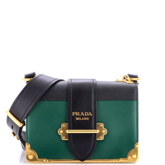 Prada Cahier Crossbody Bag Leather and Saffiano Leather Small