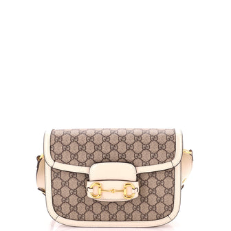 Gucci Horsebit 1955 Shoulder Bag GG Coated Canvas with Leather Small