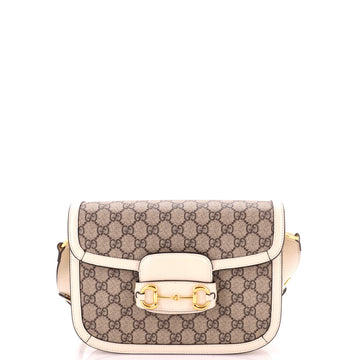 Gucci Horsebit 1955 Shoulder Bag GG Coated Canvas with Leather Small