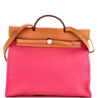 Hermes Herbag Zip Leather and Toile 39