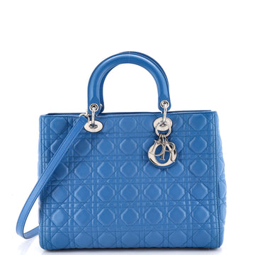 Christian Dior Vintage Lady Dior Bag Cannage Quilt Lambskin Large
