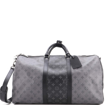 Louis Vuitton Keepall Bandouliere Bag Reverse Monogram Eclipse Canvas 50