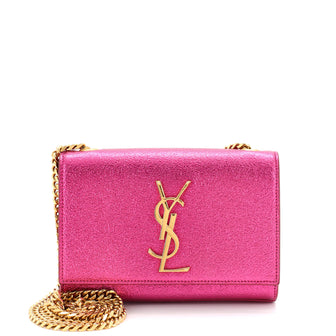 Saint Laurent Classic Monogram Crossbody Bag Glitter Leather Small