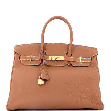 Hermes Birkin Handbag Brown Togo with Gold Hardware 35