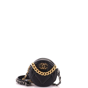 Chanel 19 Round Clutch with Chain Quilted Leather