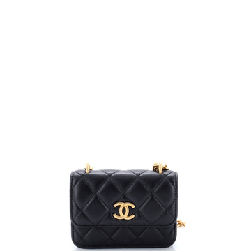 Chanel Sweet Camellia Flap Clutch with Chain Quilted Lambskin Mini