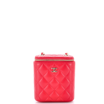 Chanel Vertical Classic Vanity Case with Chain Quilted Caviar Mini