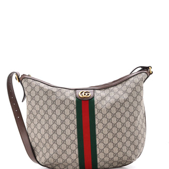 Gucci Ophidia Half Moon Hobo GG Coated Canvas Large