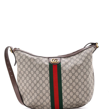 Gucci Ophidia Half Moon Hobo GG Coated Canvas Large