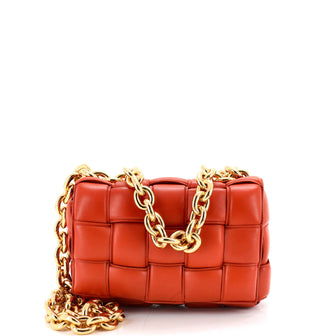 Bottega Veneta Cassette Chain Crossbody Bag Padded Maxi Intrecciato Leather