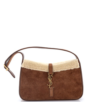 Saint Laurent Le 5 a 7 Hobo Suede with Shearling Small