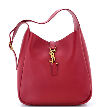 Saint Laurent Le 5 a 7 Supple Hobo Leather Small