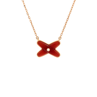 Chaumet Jeux de Liens Pendant Necklace 18K Rose Gold with Carnelian and Diamond