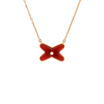 Chaumet Jeux de Liens Pendant Necklace 18K Rose Gold with Carnelian and Diamond