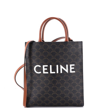 Celine Vertical Cabas Tote Triomphe Coated Canvas Small