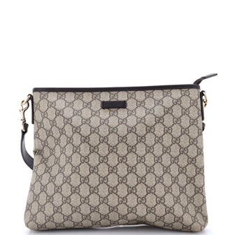 Gucci Zip Top Messenger Bag GG Coated Canvas Medium