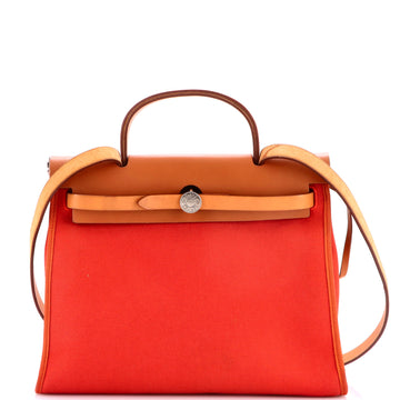 Hermes Herbag Zip Leather and Toile 31