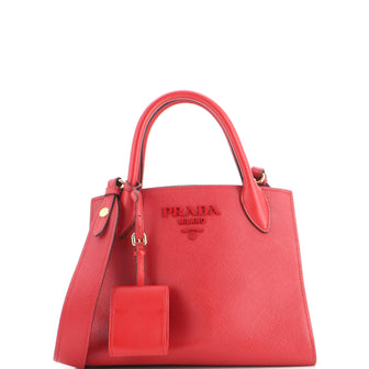 Prada Monochrome Tote Saffiano with City Calf Small