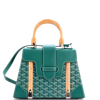 Goyard Saigon Top Handle Bag Coated Canvas with Leather PM