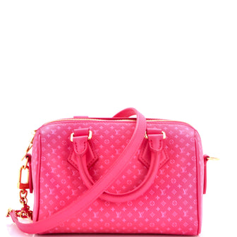Louis Vuitton Speedy Bandouliere Bag Nanogram Embossed Leather 20