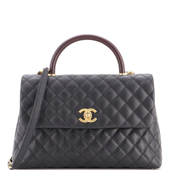 Chanel Coco Top Handle Bag Quilted Caviar Medium
