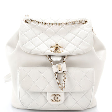 Chanel Duma Drawstring Backpack Quilted Leather Large