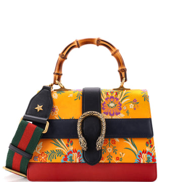 Gucci Dionysus Bamboo Top Handle Bag Floral Jacquard with Leather Medium