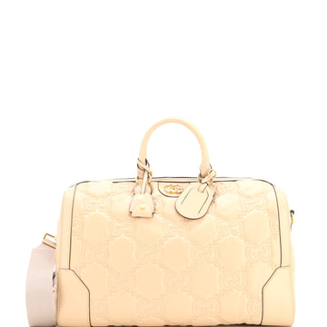 Gucci Convertible Boston Top Handle Bag GG Matelasse Leather Medium