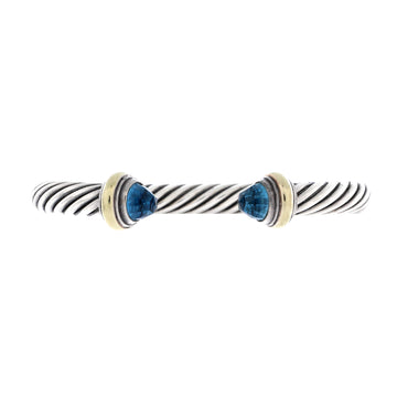 David Yurman Cable Classic Bracelet Sterling Silver with 14K Yellow Gold and Topaz 7mm