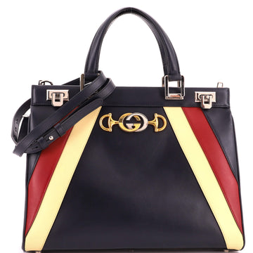 Gucci Zumi Top Handle Bag Striped Leather Medium