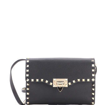 Valentino Garavani Rockstud Flip Lock Flap Bag Leather Medium