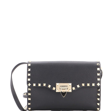 Valentino Garavani Rockstud Flip Lock Flap Bag Leather Medium