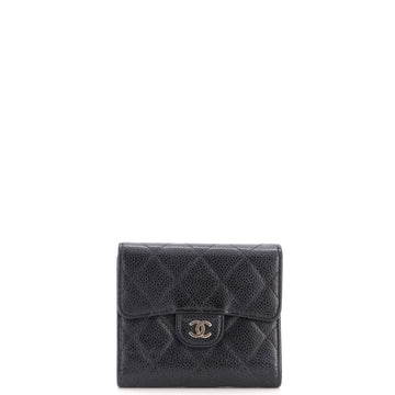 Chanel CC Compact Classic Flap Wallet Quilted Caviar