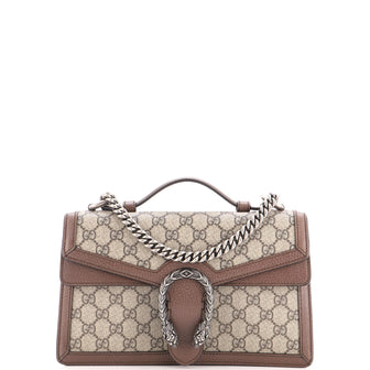 Gucci Dionysus Top Handle Chain Bag GG Coated Canvas Small
