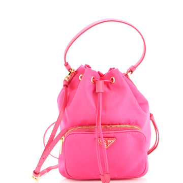 Prada Drawstring Bucket Bag Tessuto Small