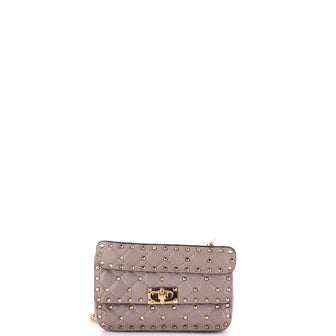 Valentino Garavani Rockstud Spike Flap Bag Quilted Leather Small