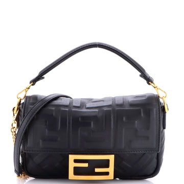 Fendi Baguette NM Bag Zucca Embossed Leather Mini