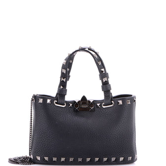Valentino Garavani Rockstud Flip Lock Chain Tote Leather Mini